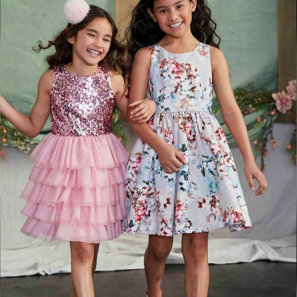 Chasing fireflies pink sequin ruffle dress 8